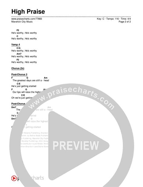 highest praise chords|HIGH PRAISE CHORDS by TRIBL & Maverick City Music.